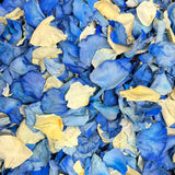 Rose Petals, Real Freeze Dried Blue and Ivory Petals for Pathways, 70 cups