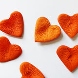 Orange Heart Shaped Silk Rose Petals