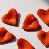 Dark Orange Heart Shaped Silk Rose Petals