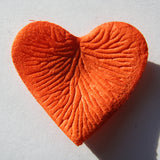 Dark Orange Heart Shaped Silk Rose Petals