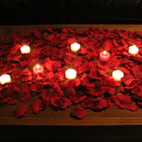 Romantic Silk Rose Petal Package with Candles - Burgundy