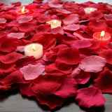 Romance 1000-Valentine Mix of Silk Rose Petals + candles