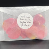 Wedding Rose Petal Toss Packets, set of 10