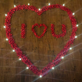 Romance 1000, LED tealights with Red Silk Rose Petals